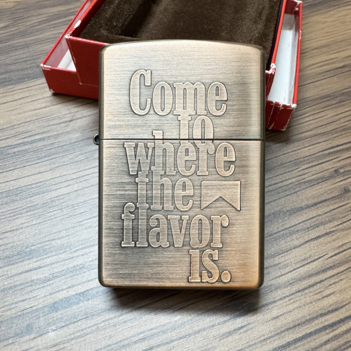 2000 Japanese Zippo Vintage Plated Copper Marlboro Lighter